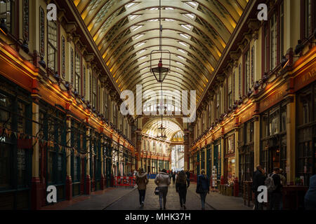 Londres (Royaume-Uni), septembre 2017. Leadenhall Market. Le format paysage. Banque D'Images