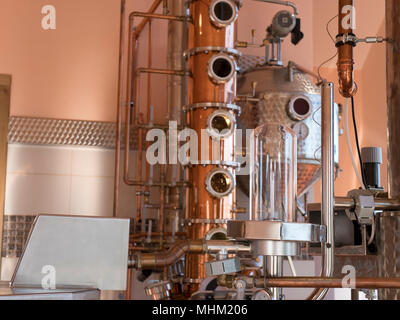 Pour faire de l'alcool encore alambic distillerie, esprits destilling intérieur Banque D'Images