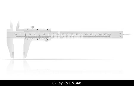 Pour des mesures précises de l'étrier métallique vector illustration isolé sur fond blanc Banque D'Images