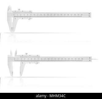 Pour des mesures précises de l'étrier métallique vector illustration isolé sur fond blanc Banque D'Images