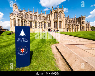 La Chapelle St Georges, (lieu de Mariage Royal 2018), le château de Windsor, Windsor, Berkshire, Angleterre Banque D'Images