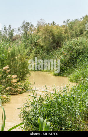 Site baptismal Qasr el Yahud sur le Jourdain près de Jéricho où, selon la Bible, où Jésus le Christ est baptisé par Jean le Baptiste Banque D'Images