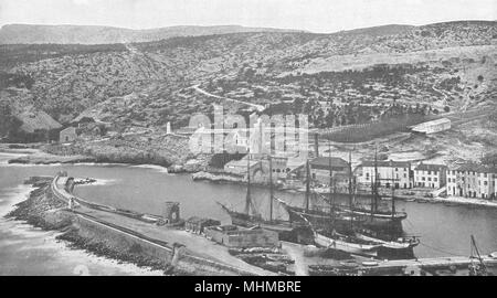 BOUCHES-DU- RHÔNE. Le port de Cassis 1900 ancienne vintage print photo Banque D'Images