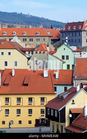 Maisons colorées dans la ville historique de Cesky Krumlov Banque D'Images