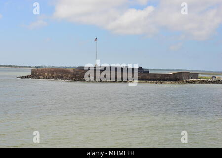 Fort dans le chenal de Charleston, où la guerre civile américaine a commencé. Banque D'Images