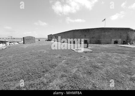 Fort dans le chenal de Charleston, où la guerre civile américaine a commencé. Banque D'Images