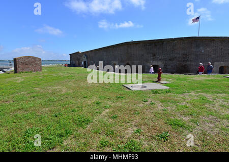 Fort dans le chenal de Charleston, où la guerre civile américaine a commencé. Banque D'Images