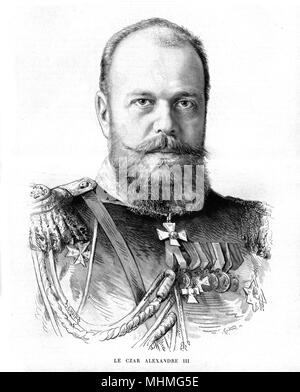 Le tsar Alexandre III de Russie (1845-1894) Banque D'Images