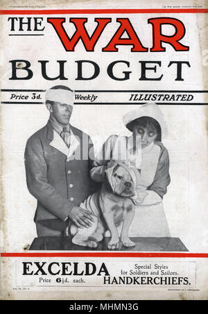 Le budget de guerre - bouledogue et blessé Tommy Banque D'Images