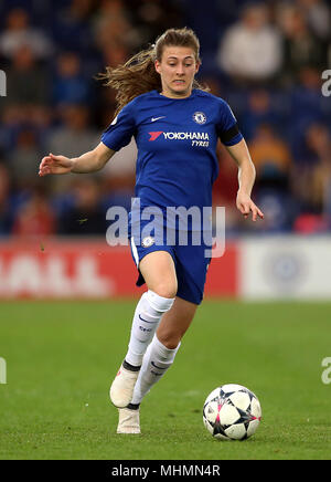 Chelsea Ladies' Hannah Blundell au cours de l'UEFA Women's Champions League, demi-finale match aller match à la Cherry Red Records Stadium, Kingston. ASSOCIATION DE PRESSE Photo. Photo date : dimanche 22 avril, 2018. Voir l'ACTIVITÉ DE SOCCER Chelsea histoire Mesdames. Crédit photo doit se lire : Paul Harding/PA Wire Banque D'Images