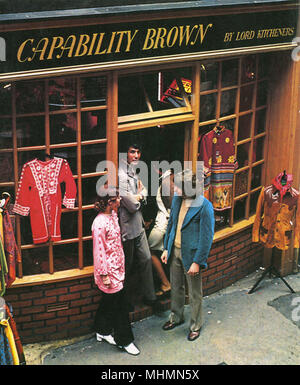 Capability Brown, une soeur boutique pour J'étais Valet de Lord Kitchener à Carnaby Street, Londres au cours de la Swinging sixties. Date : 1967 Banque D'Images