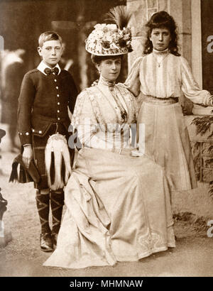 Mary, princesse de Galles avec le prince Albert et la princesse Mary Banque D'Images
