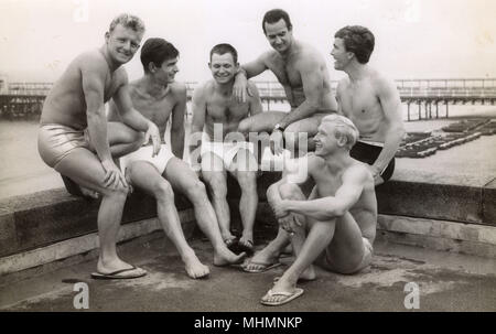 Équipe de natation Sychronisée masculine - Bournemouth Banque D'Images