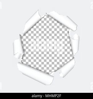 Trou déchiré sur papier Illustration de Vecteur