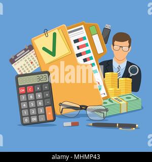 Notion comptable et vérificateur Illustration de Vecteur