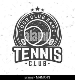 Club de Tennis. Vector illustration. Concept pour chemise, imprimer, stamp ou tee. Typographie vintage design avec balle de tennis d'ossature. Illustration de Vecteur