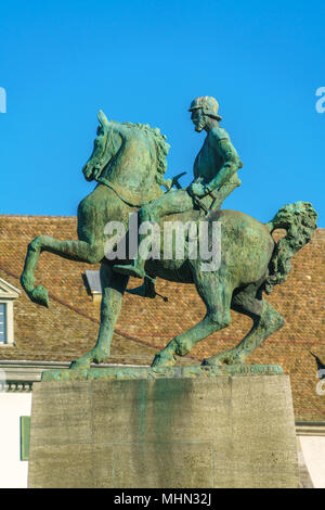 Le monument équestre à Hans Waldmann (1937), Maire de Zurich et un chef militaire suisse, Suisse Banque D'Images