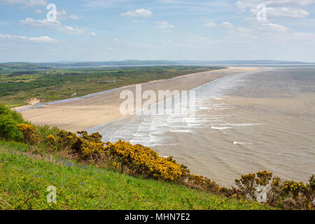 7 kilomètres de plage à Pendine Sands télévision dans Carmarthenshire, Pays de Galles au Royaume-Uni. Banque D'Images