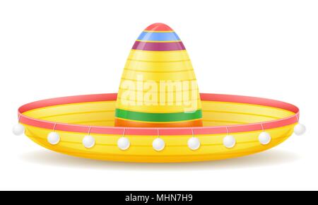 Sombrero mexicain national jambières vector illustration isolé sur fond blanc Illustration de Vecteur