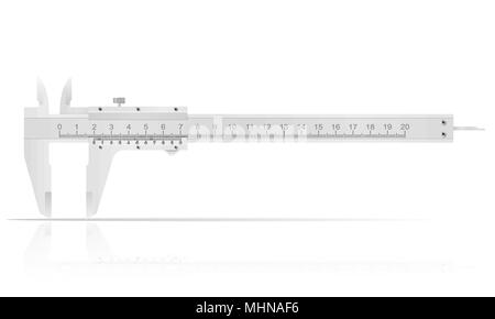 Pour des mesures précises de l'étrier métallique vector illustration isolé sur fond blanc Illustration de Vecteur