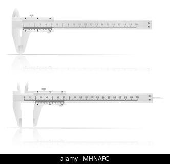 Pour des mesures précises de l'étrier métallique vector illustration isolé sur fond blanc Illustration de Vecteur