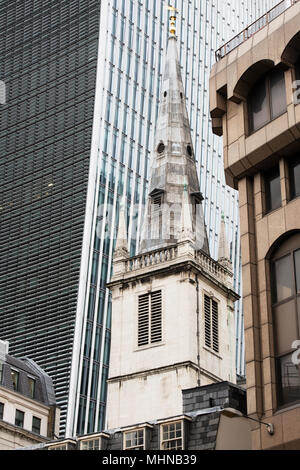 Église Saint Margaret Pattens, Eastcheap street. Londres, Angleterre Banque D'Images