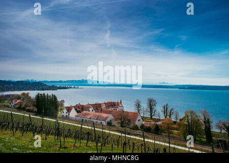 Vue panoramique sur le lac de Constance Lac Alpes avec en arrière-plan Banque D'Images