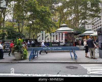 Photographie prise à Bryant Park, un parc à New York, New York, le 15 septembre 2017. () Banque D'Images