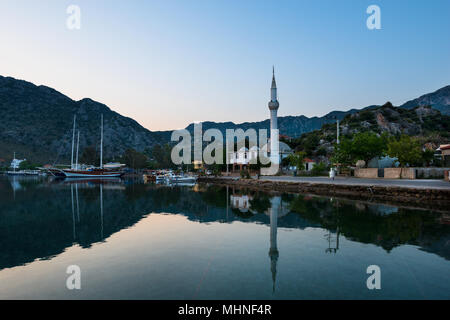 Mosquée Selimiye Bay et la plage Banque D'Images