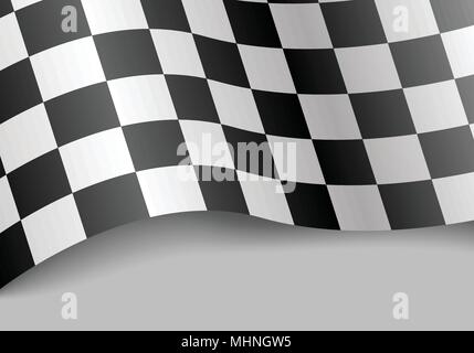 Drapeau à damiers gris wave le championnat de course design background vector illustration. Illustration de Vecteur