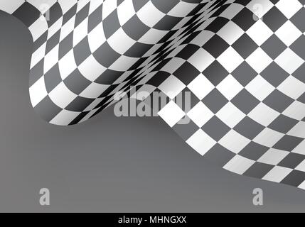 Drapeau à damiers gris wave le championnat de course design background vector illustration. Illustration de Vecteur