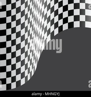 Drapeau à damiers gris wave le championnat de course design background vector illustration. Illustration de Vecteur