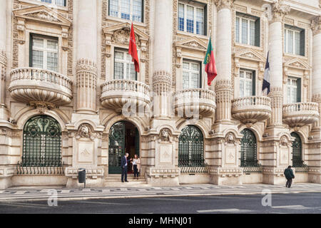 27 Février 2018 : Lisbonne, Portugal - les capacités dans Santander Rua de Comercio, Lisbonne, Portugal. Banque D'Images