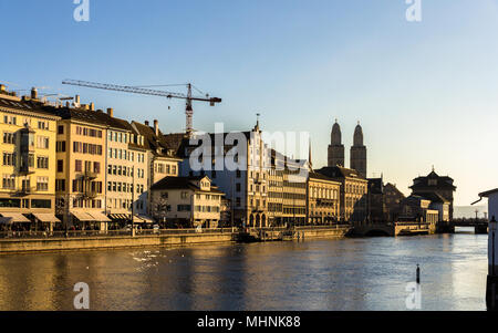 Vue de la digue à Zurich - Suisse Banque D'Images