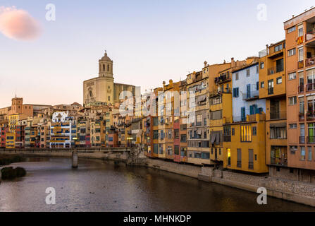 La cathédrale de Gérone et collégiale de Sant Feliu Banque D'Images