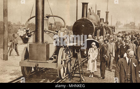 Centenaire du transport ferroviaire britannique Pageant - Stockton et Darlington Railway - visite du duc et de la Duchesse de York - Juillet, 1925. Date : 1925 Banque D'Images