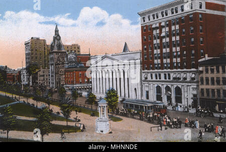 New Haven, Connecticut, États-Unis - Church Street, en direction du nord Banque D'Images