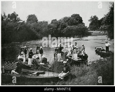 Le cygne sur la Tamise 1900 Banque D'Images