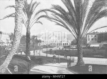 ALPES- MARITIMES. Nice. Nouveaux jardins 1895 ancienne imprimer photo Banque D'Images
