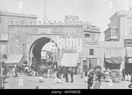 La TUNISIE. Tunis. Porte de France 1895 ancienne vintage print photo Banque D'Images