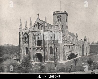 Le Yorkshire. Selby Abbey 1900 ancienne vintage print photo Banque D'Images