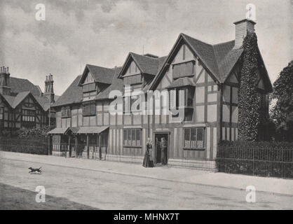 STRATFORD-on-Avon. La maison de Shakespeare. Le Warwickshire 1900 vieux ancien Banque D'Images