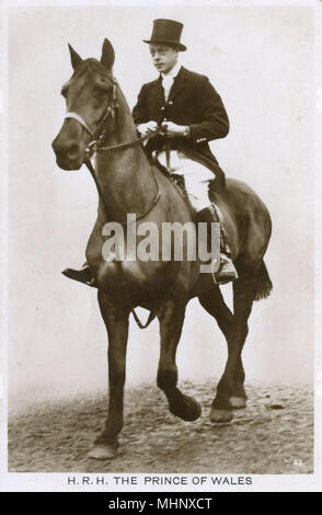 Prince de Galles, plus tard le roi Edward VIII, à cheval Banque D'Images