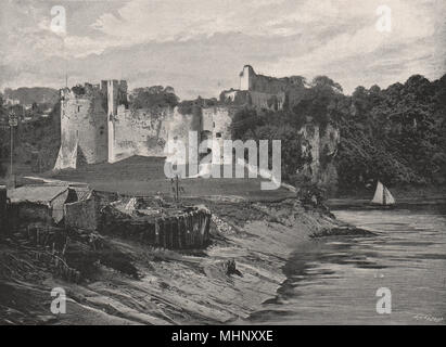 Le Pays de Galles. Le Château de Chepstow 1900 ancienne vintage print photo Banque D'Images