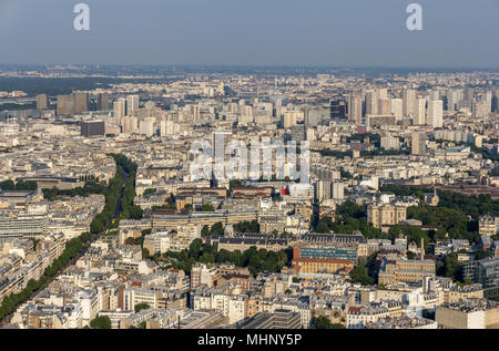 Vue sur Paris depuis la Tour Maine-Montparnasse - France Banque D'Images