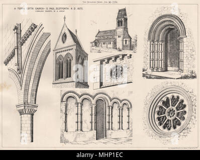 L'église en terre cuite, St Paul, Scotforth ; Edmund Sharpe Architecte. Grèce 1876 Banque D'Images