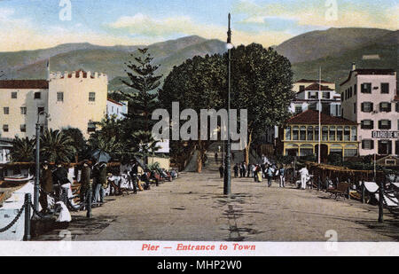 Scène de rue, entrée à Funchal, Madère Banque D'Images