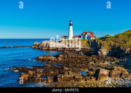 Phare de Portland Head Light à Cape Elizabeth dans le Maine USA Banque D'Images