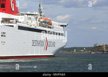 Nynashamn (Suède) - 15 juillet 2013 : M/S Gotland départ de Nainital avec destination Visby. Banque D'Images