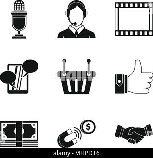 Maîtriser la technologie icons set, le style simple Illustration de Vecteur